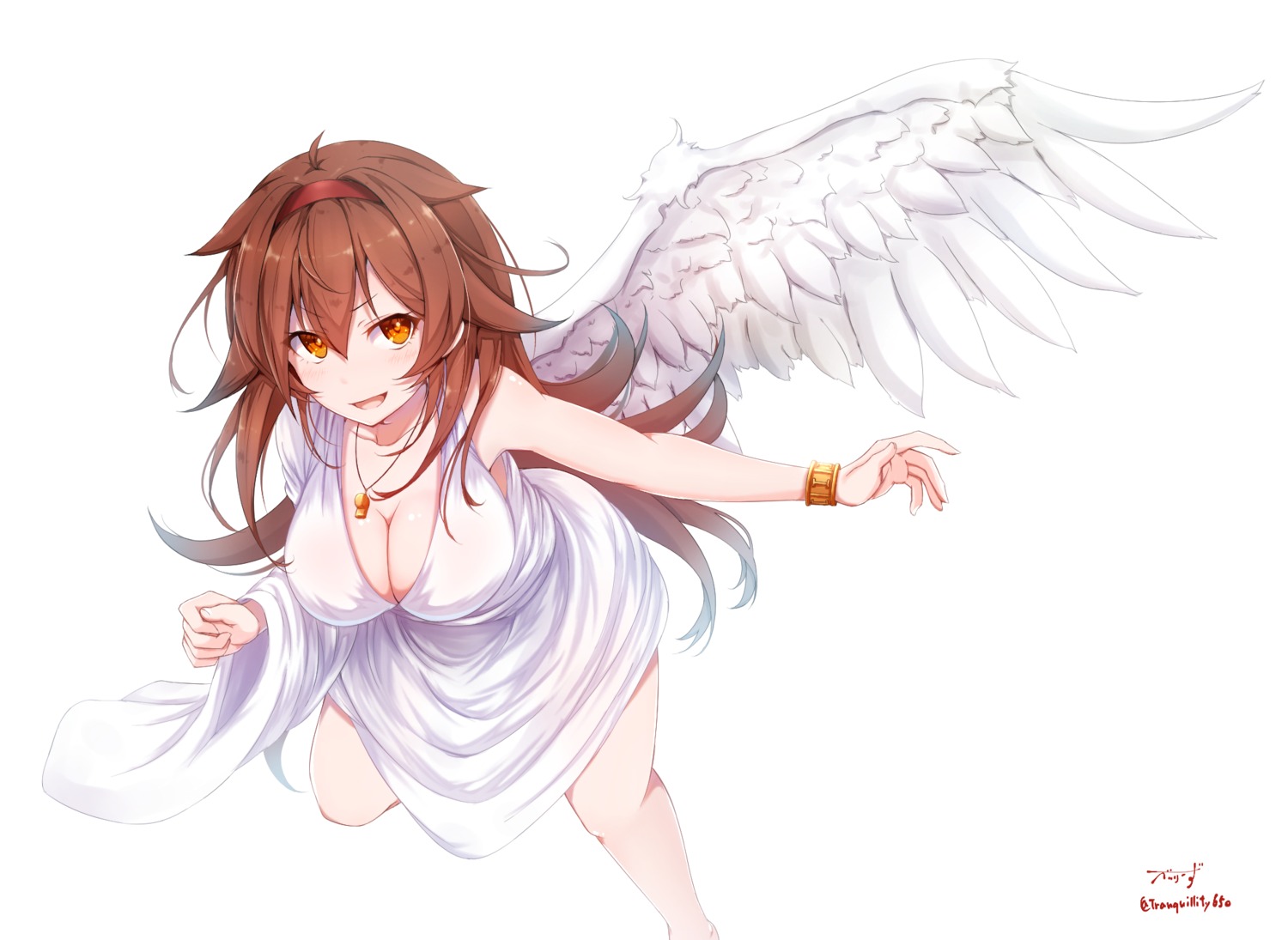 baileys_(tranquillity650) cleavage dress kantai_collection shiratsuyu_(kancolle) wings