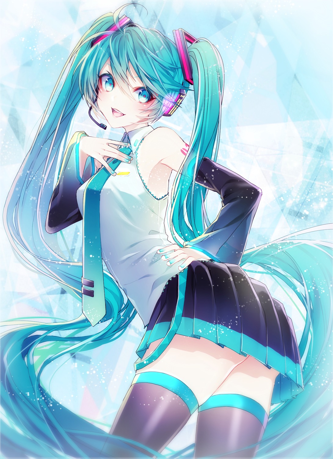 1055 ass hatsune_miku headphones tattoo thighhighs vocaloid