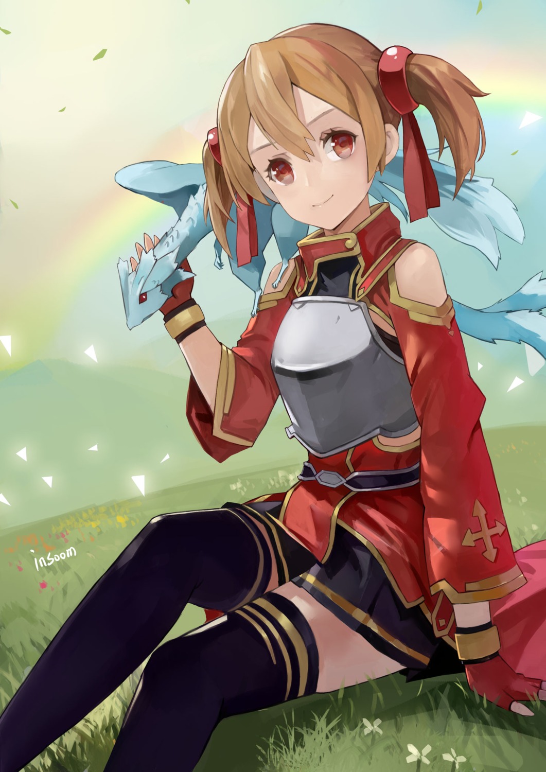 armor insoom monster pina silica sword_art_online thighhighs