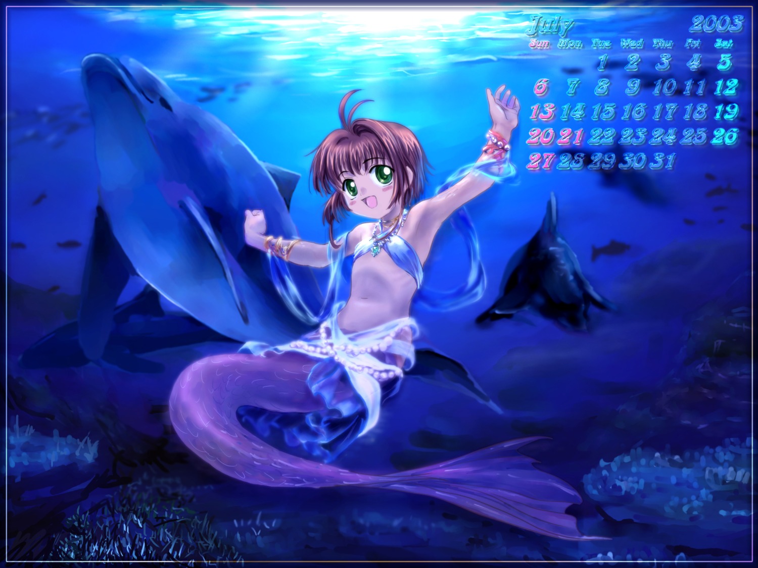 calendar card_captor_sakura kinomoto_sakura mermaid monster_girl moonknives