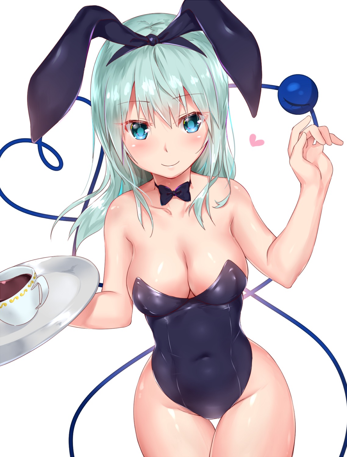 animal_ears bunny_ears bunny_girl cleavage komeiji_koishi no_bra touhou yonaga_(masa07240)