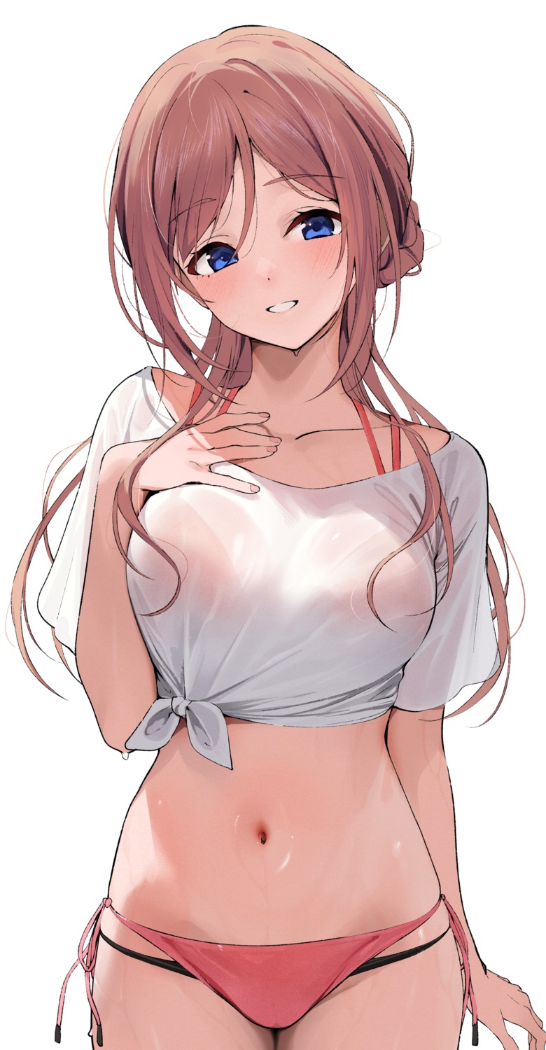 bikini gakuen_idolm@ster gin00 himesaki_rinami see_through swimsuits the_idolm@ster wet wet_clothes