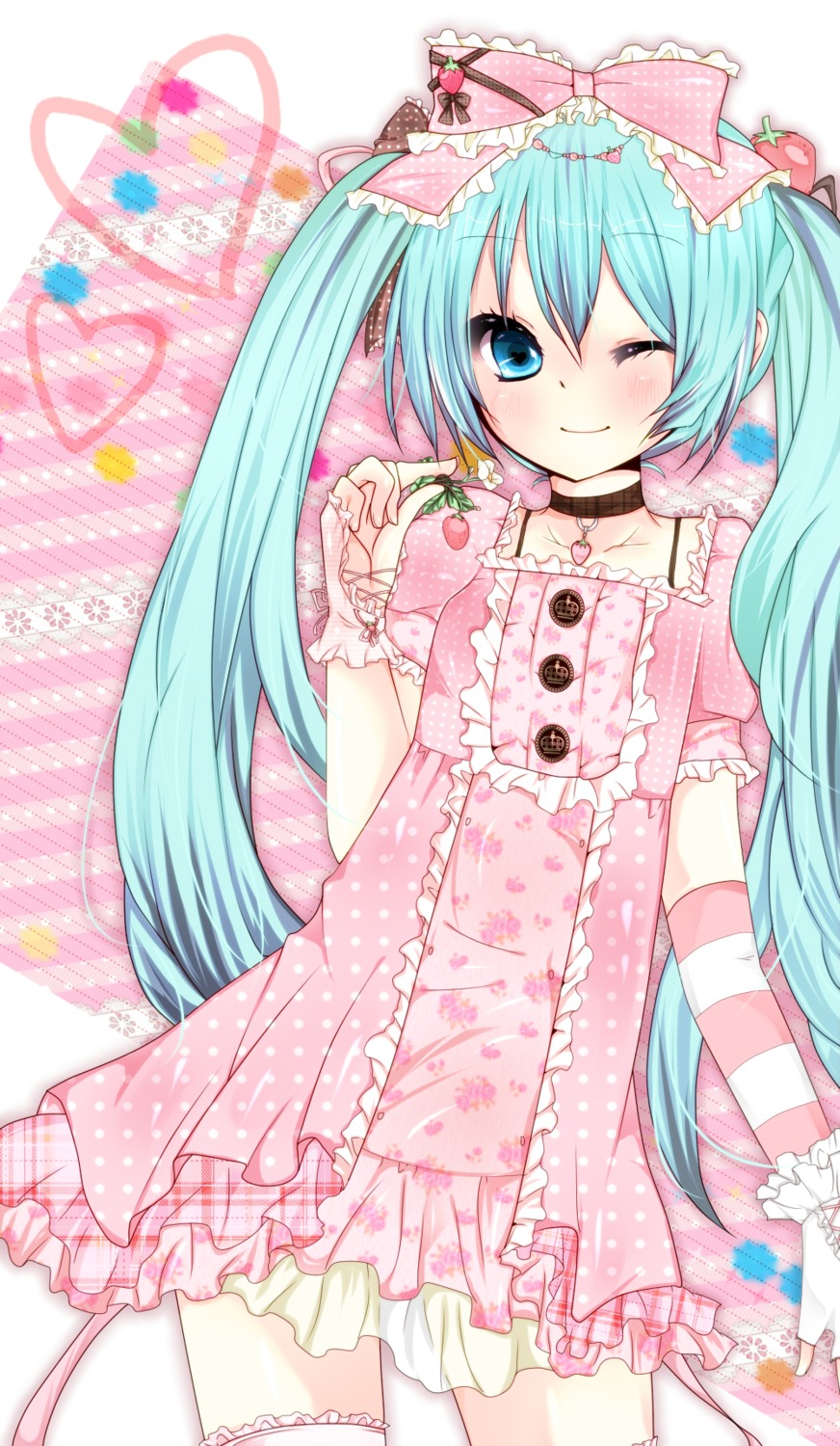 dress hatsune_miku sakuragi_yuzuki thighhighs vocaloid