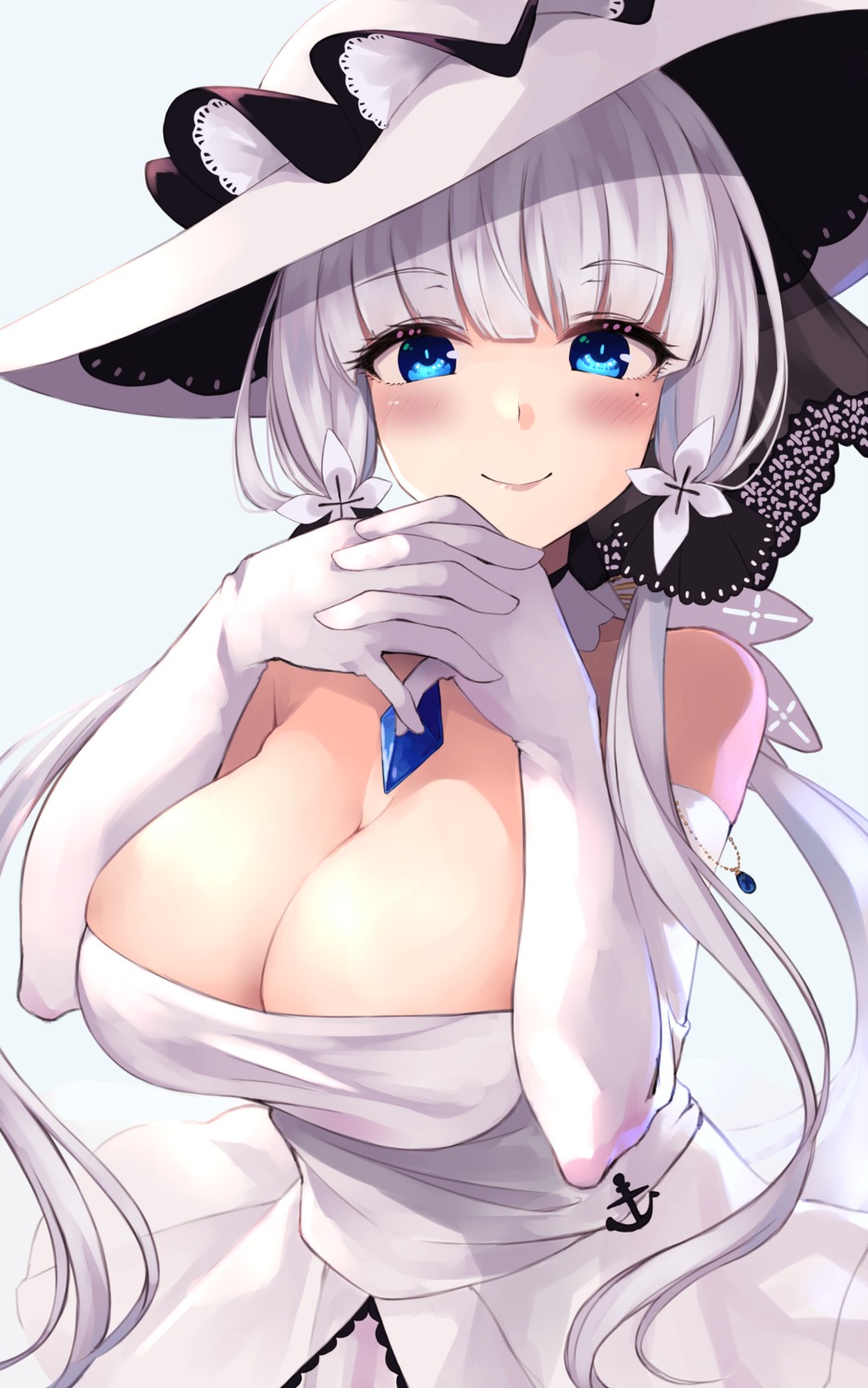 azur_lane cleavage dress illustrious_(azur_lane) no_bra wee wee_(weeyy)