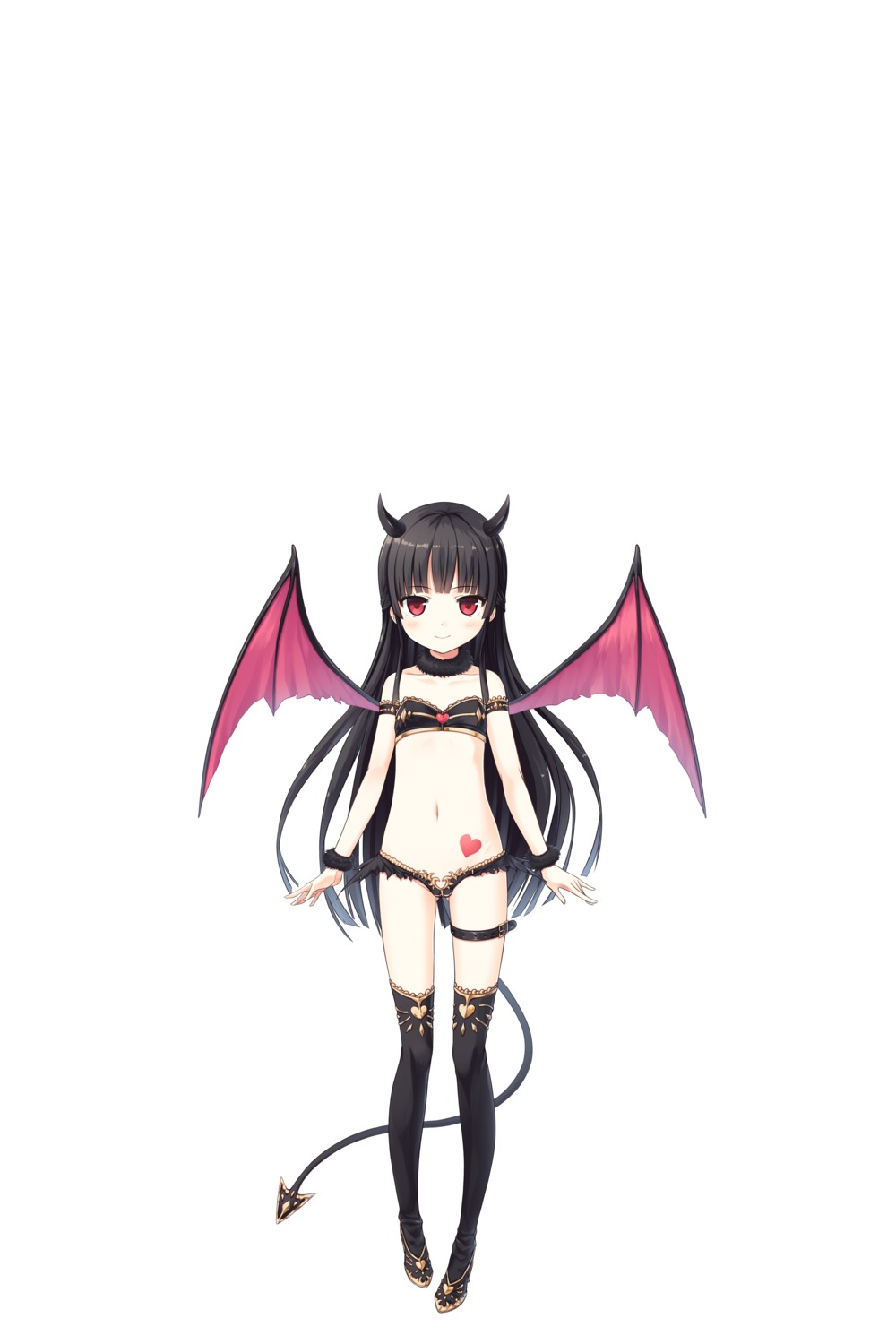 bra cura digital_version garter hachiroku horns loli lose maitetsu pantsu tail tattoo thighhighs wings