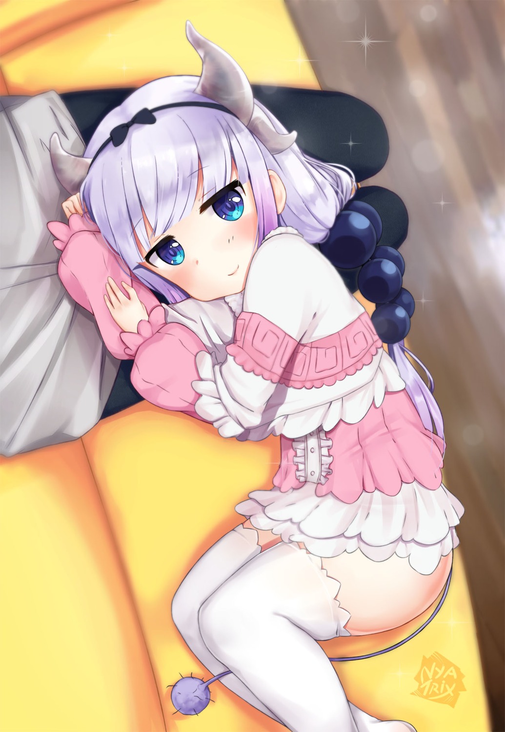 horns kanna_kamui kobayashi-san_chi_no_maid_dragon loli lolita_fashion nyatrix tail thighhighs