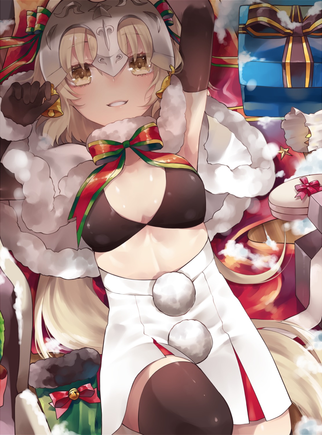 bikini_top cleavage fate/grand_order ichinosenen jeanne_d'arc_alter_santa_lily swimsuits thighhighs