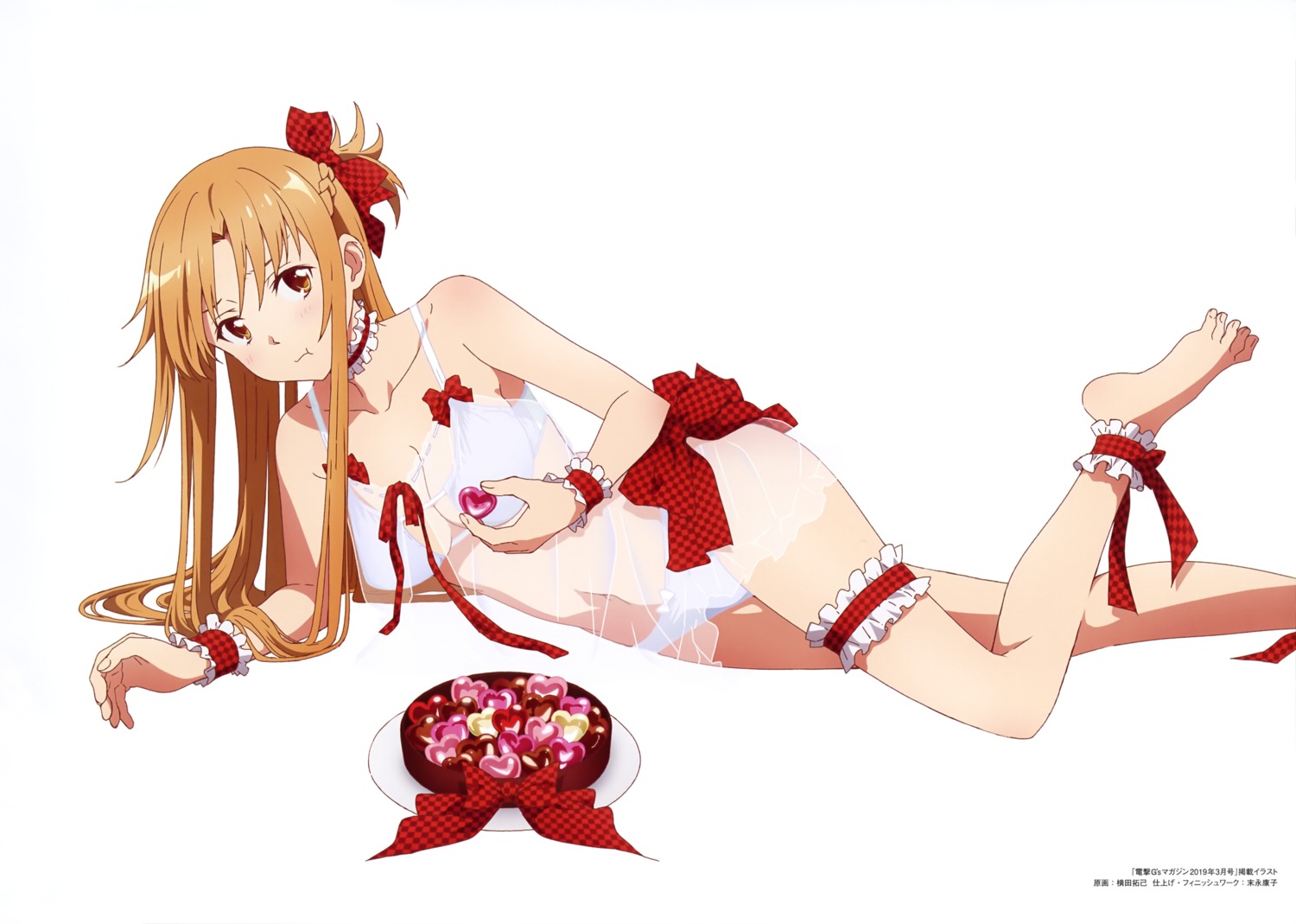 asuna_(sword_art_online) bra breasts cleavage dress garter lingerie pantsu see_through sword_art_online yokota_takumi