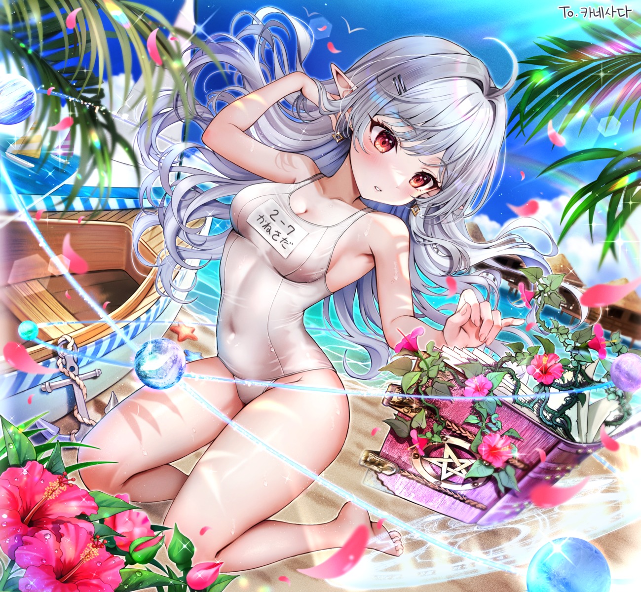 pointy_ears school_swimsuit swimsuits tagme