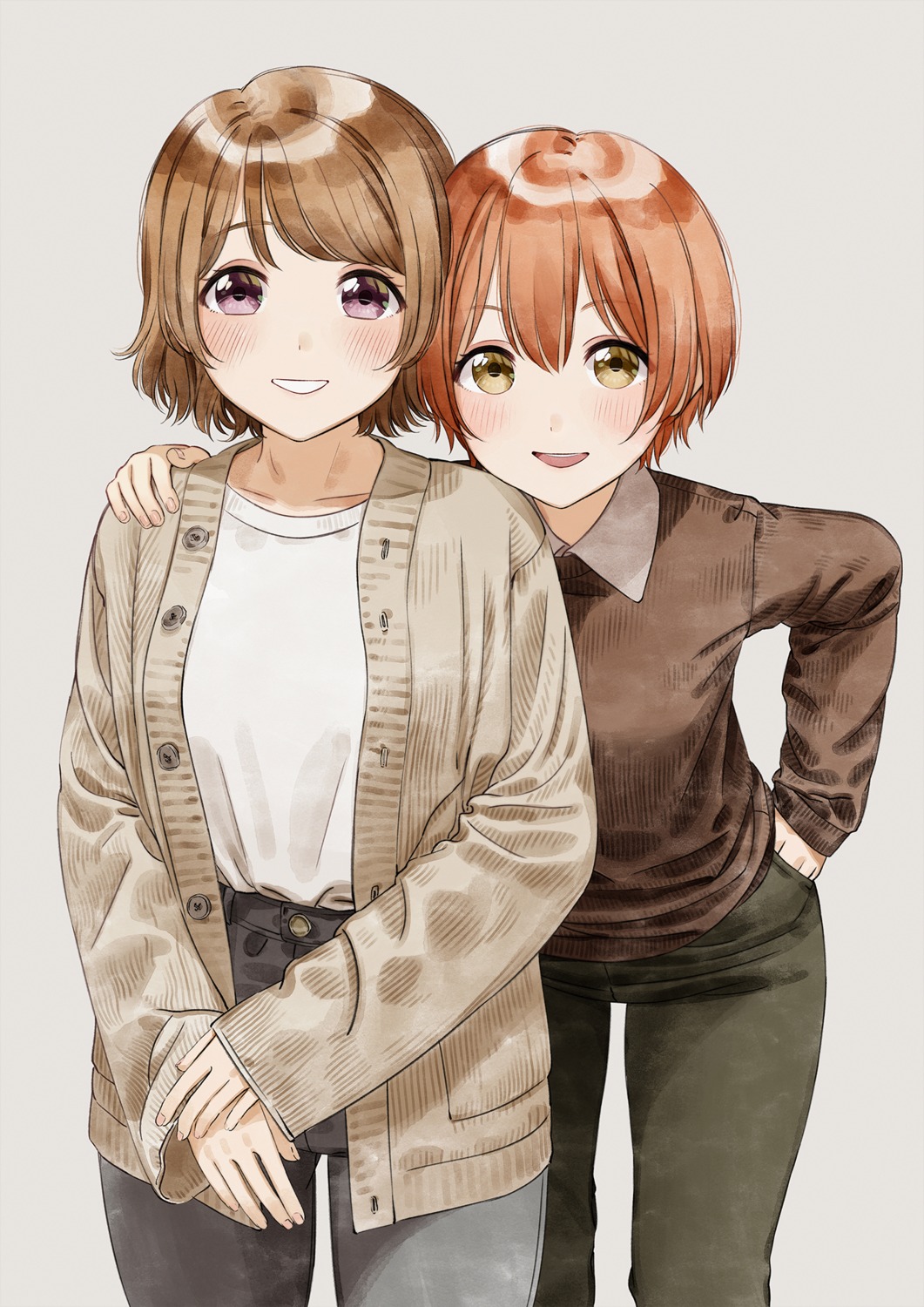 hoshizora_rin koizumi_hanayo love_live! sweater utamo_(utautamomo)