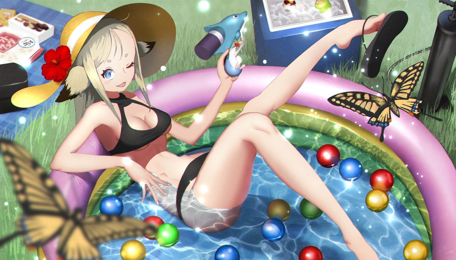 animal_ears bikini gun swimsuits tagme wet