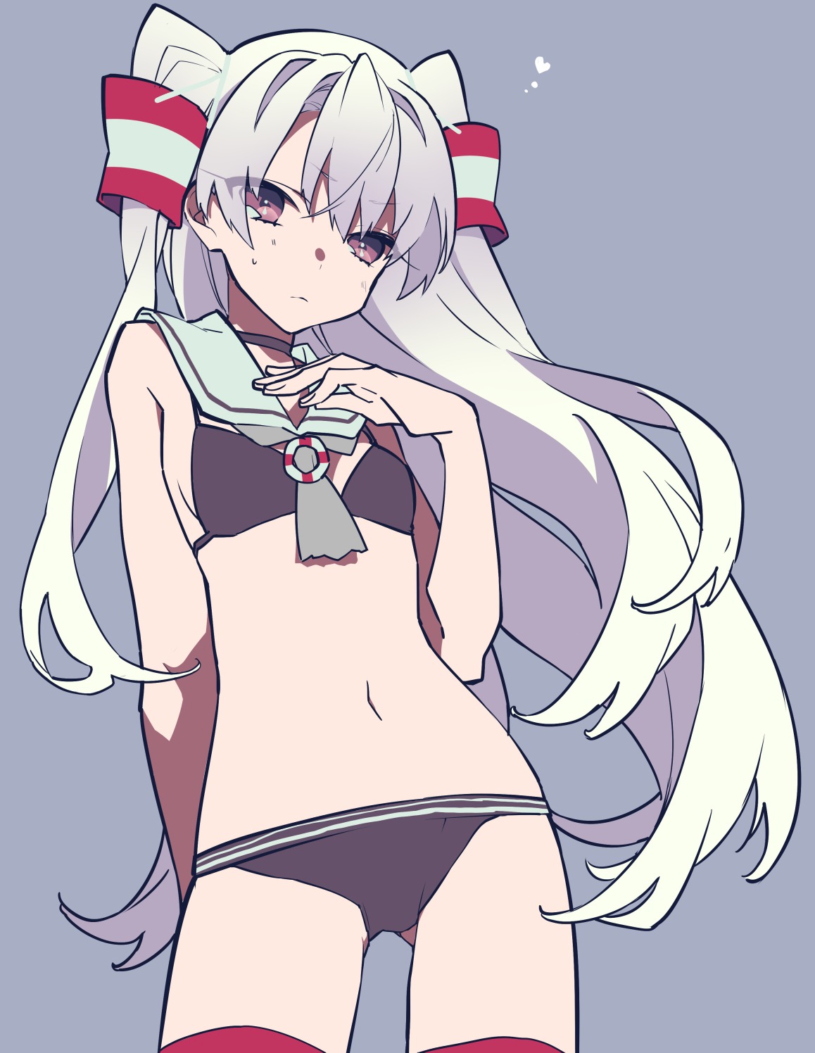 amatsukaze_(kancolle) bikini kantai_collection mochizuki_kei swimsuits thighhighs