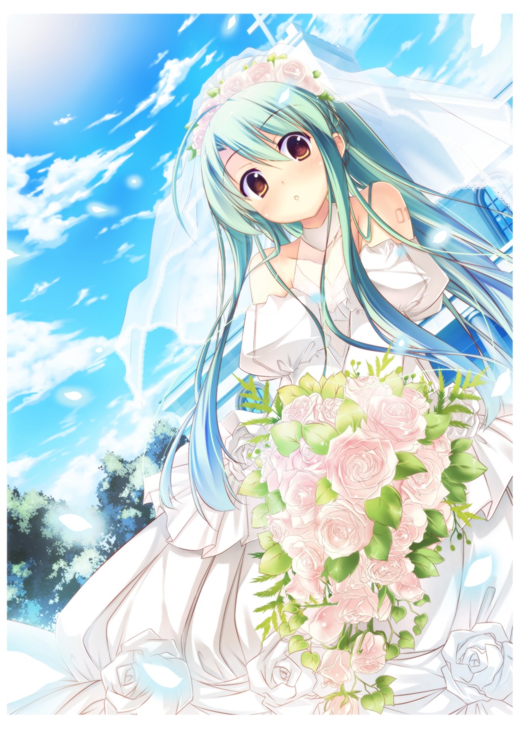 dress hatsune_miku kaho_okashii vocaloid wedding_dress