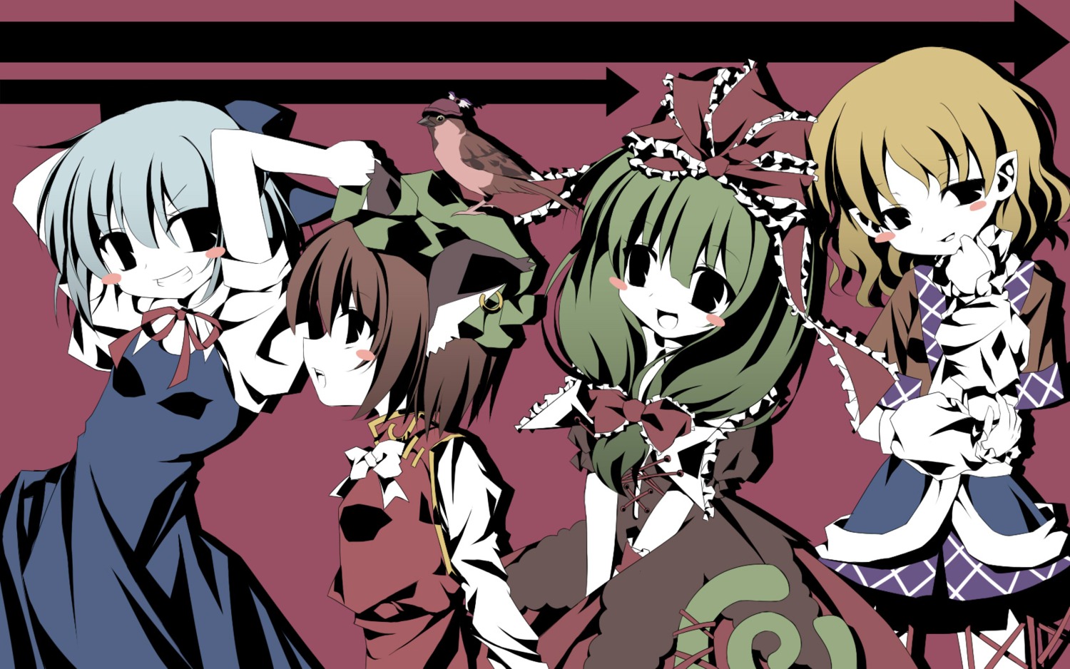 chen cirno dress gothic_lolita kagiyama_hina lolita_fashion mystia_lorelei touhou