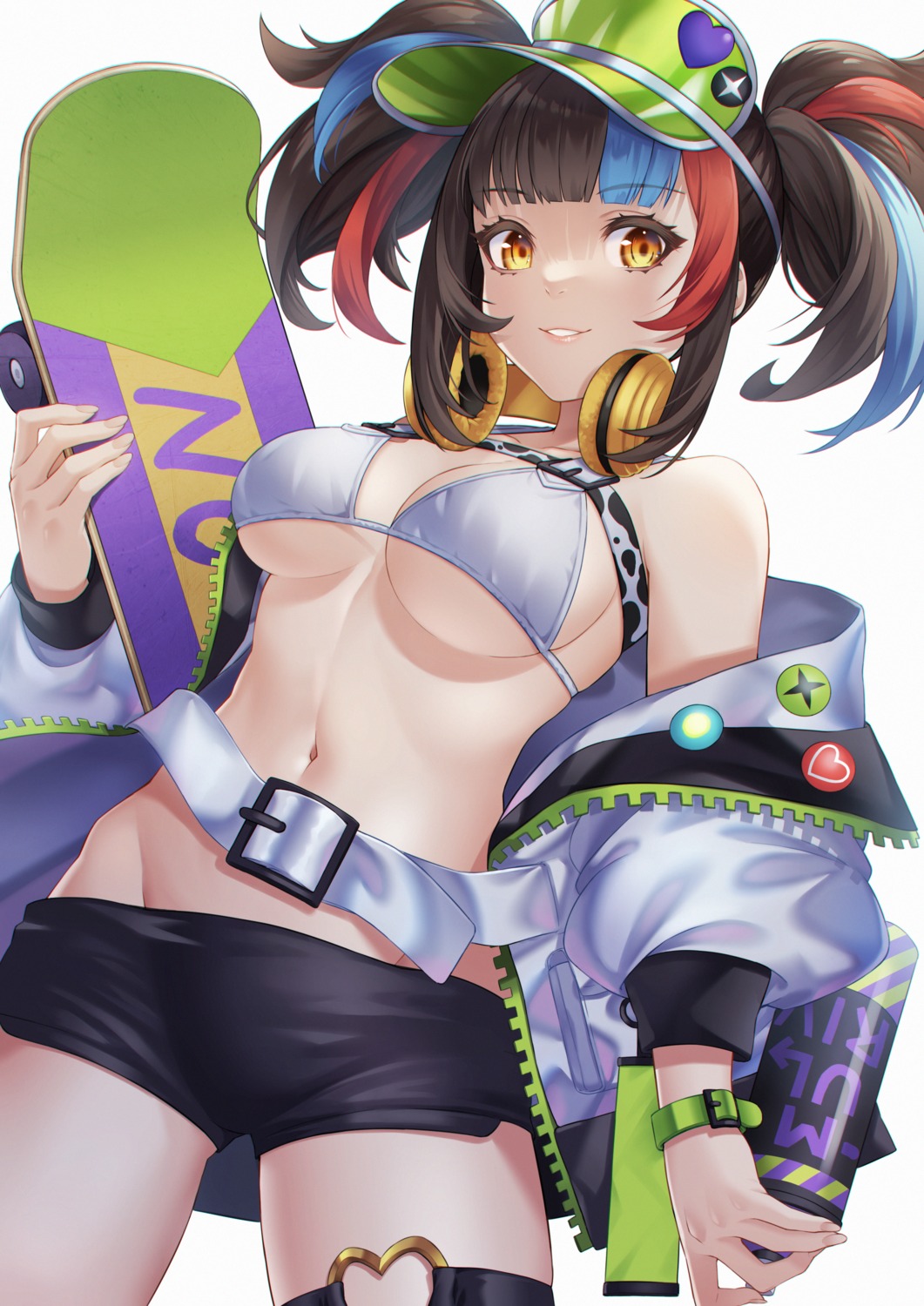 bikini_top fate/grand_order garter headphones noro_assumed open_shirt sei_shounagon_(fate) swimsuits