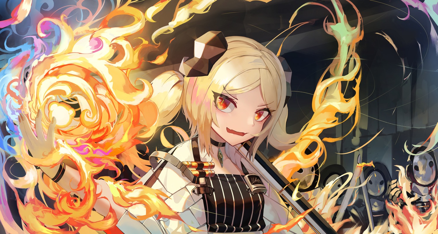 arknights horns ifrit_(arknights) natori_youkai