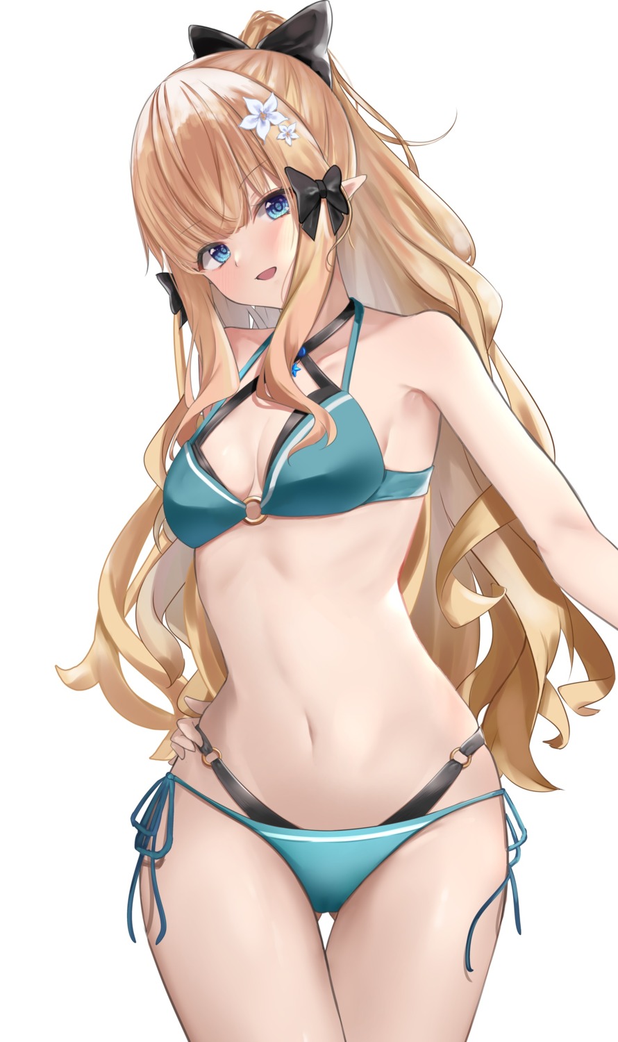 bikini hatoba_(sarencha) pointy_ears princess_connect princess_connect!_re:dive sasaki_saren swimsuits