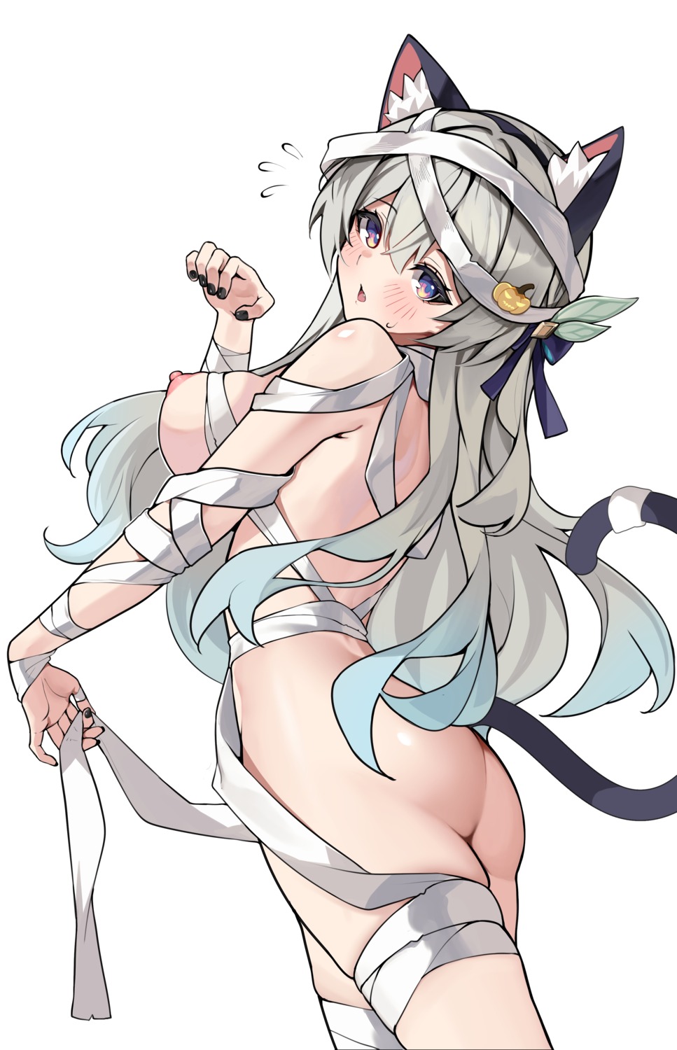 animal_ears ass bandages firefly honkai:_star_rail matrix16 naked_ribbon nekomimi nipples tail