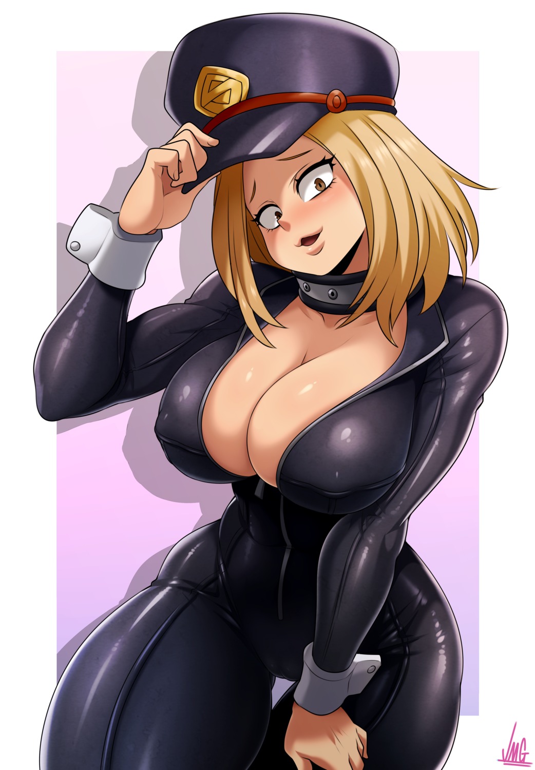 bodysuit boku_no_hero_academia erect_nipples jmg no_bra open_shirt utsushimi_kemii