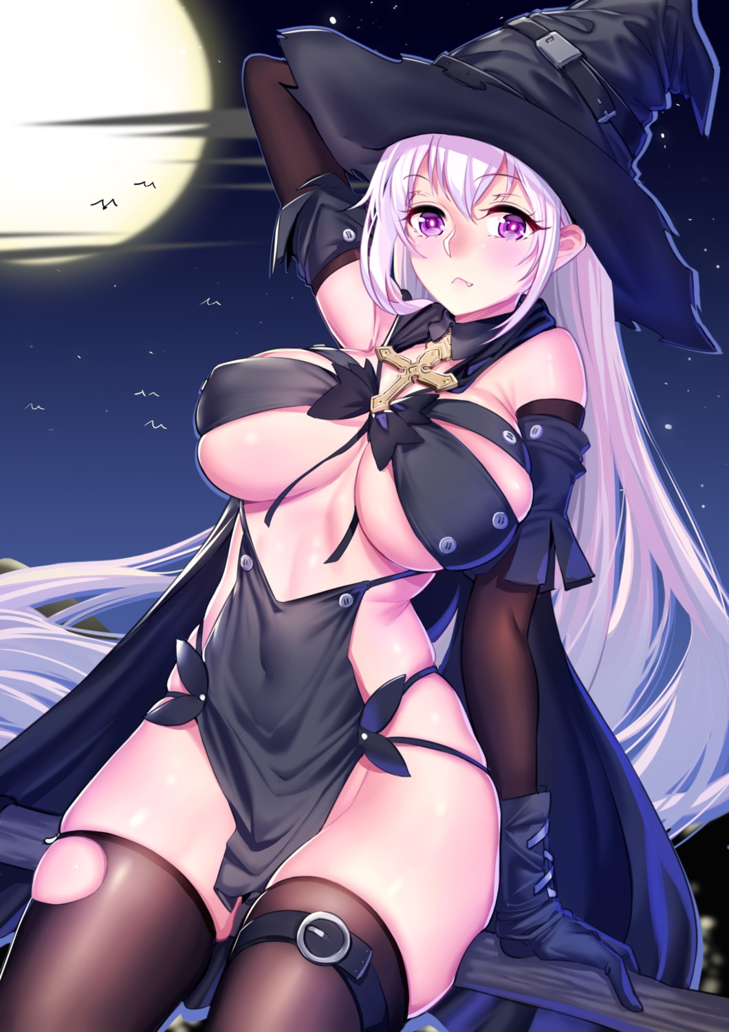 dress erect_nipples garter halloween no_bra onceskylark thighhighs witch zhanjianshaonv