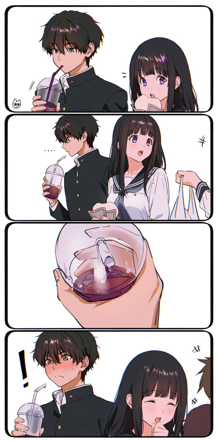 chitanda_eru hyouka mery_(yangmalgage) oreki_houtarou seifuku