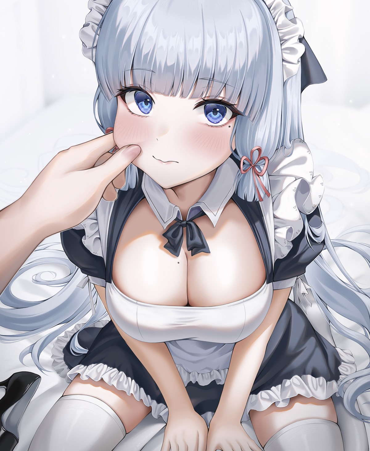 genshin_impact kamisato_ayaka maid thighhighs wol_(wol_927)