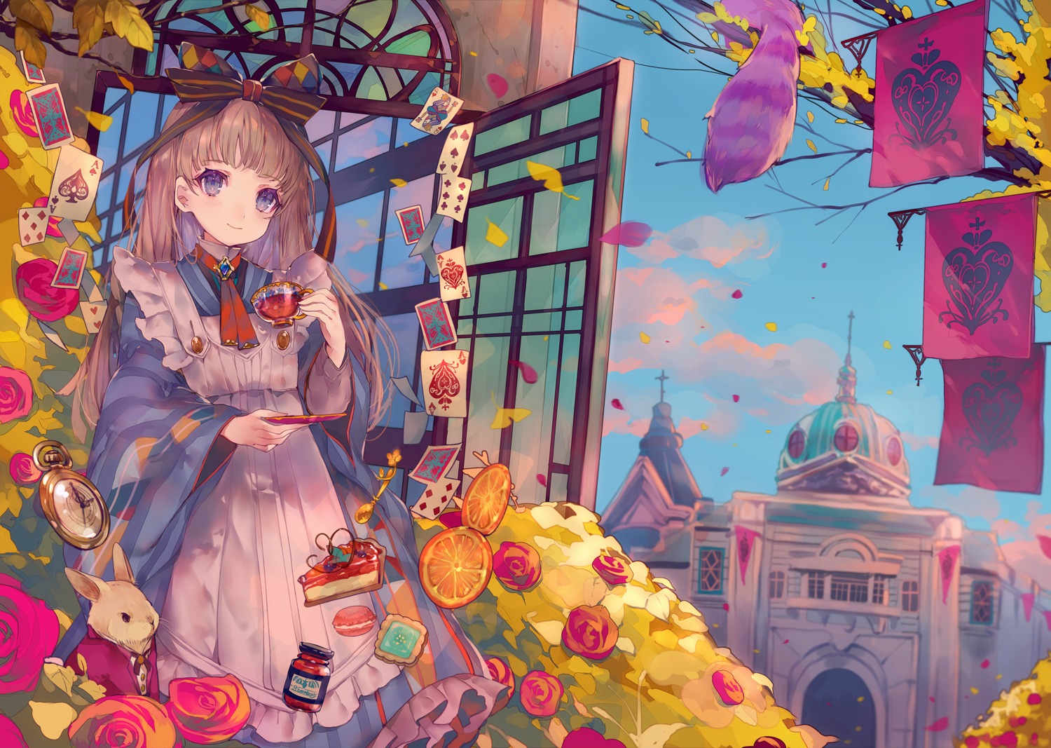 alice alice_in_wonderland cha_goma dress landscape