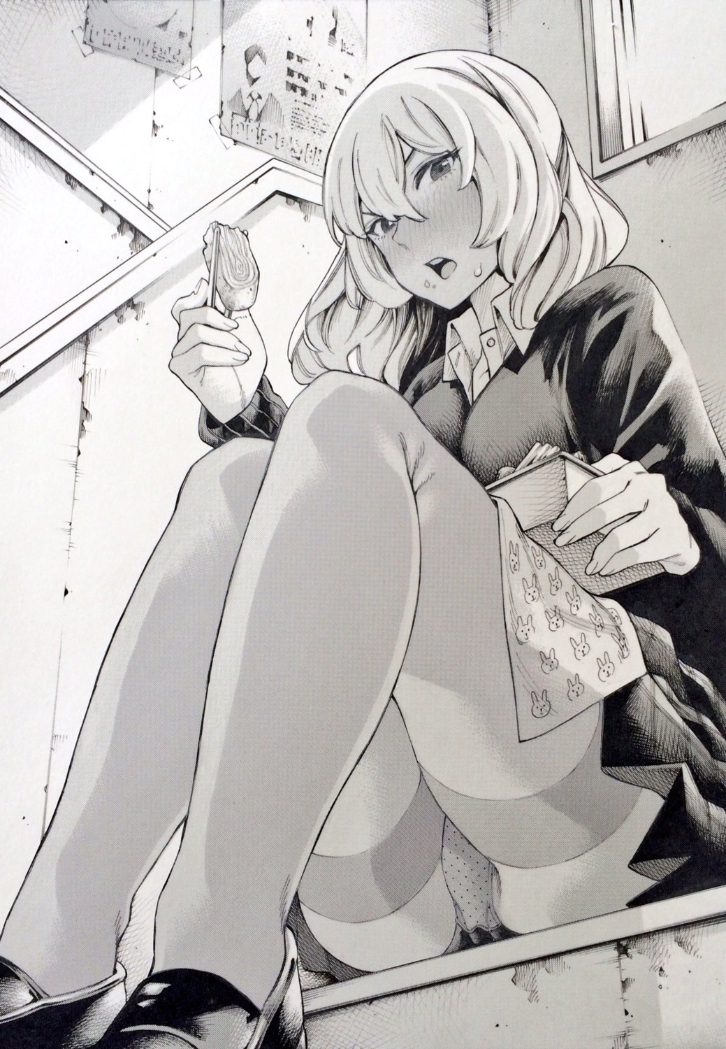 monochrome nakajima_ryou pantsu pantyhose seifuku sweater