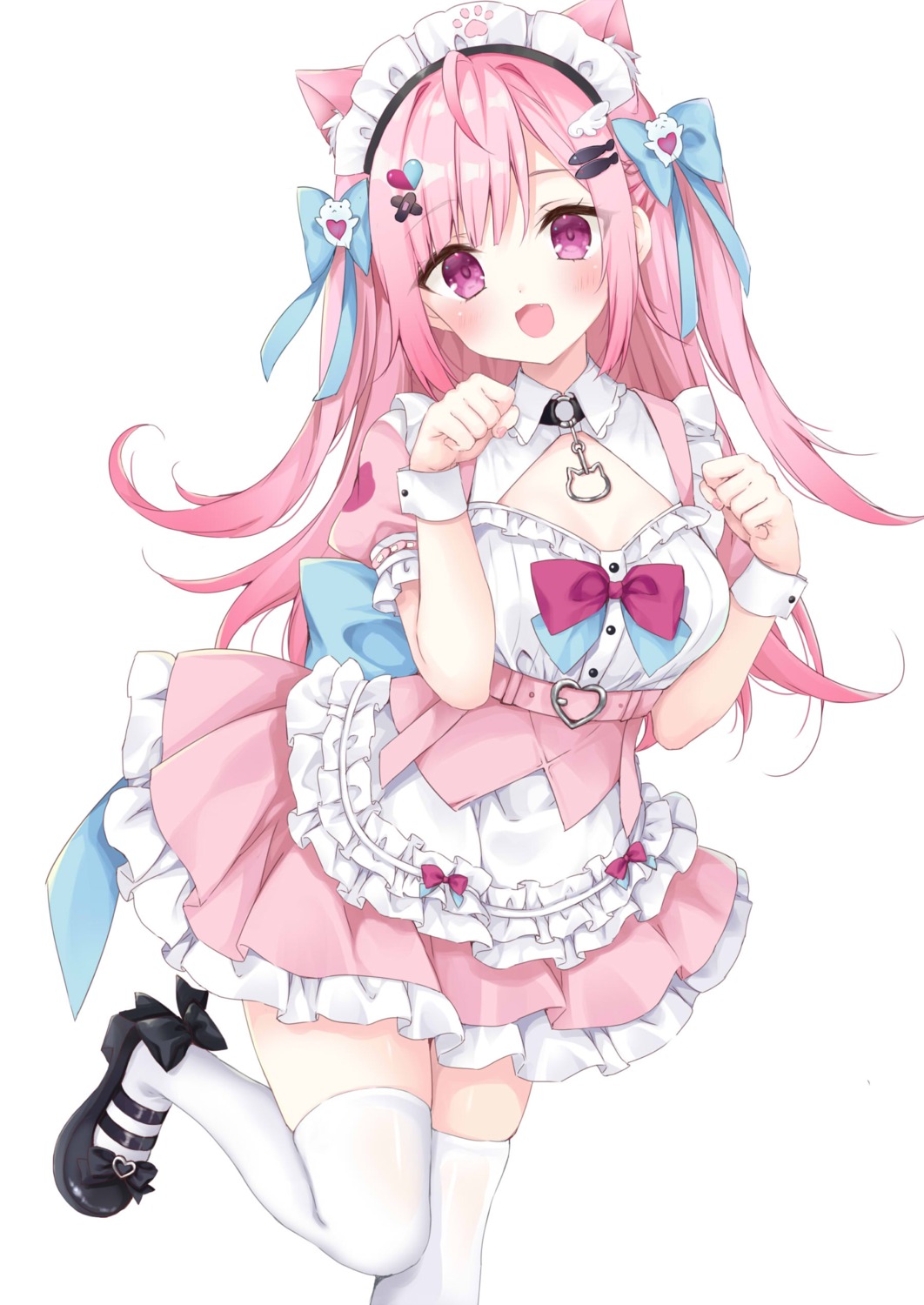 animal_ears indie_virtual_youtuber korie_riko maid nekomimi thighhighs yuuki_sakuna