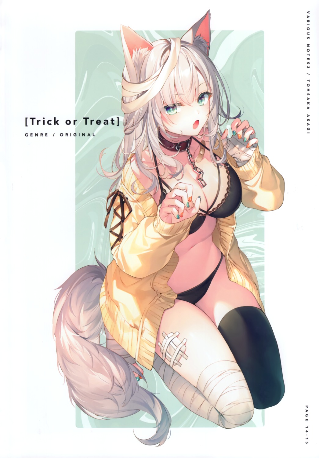 alicesyndrome* animal_ears bandaid bikini_top bondage nekomimi swimsuits tail thighhighs toosaka_asagi