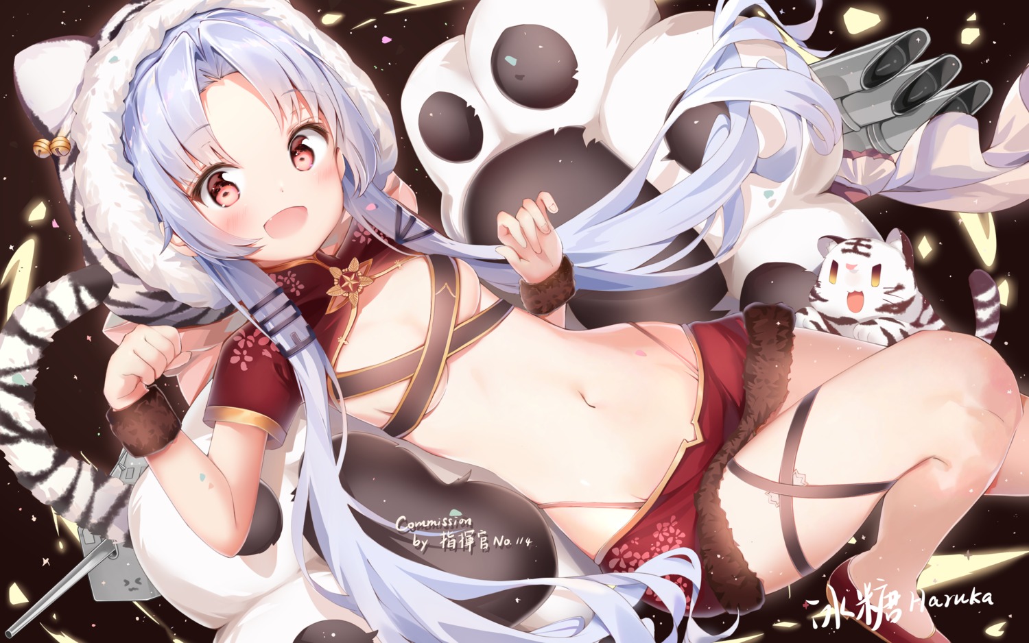 animal_ears asian_clothes azur_lane changchun_(azur_lane) haruka_poi no_bra pantsu tail