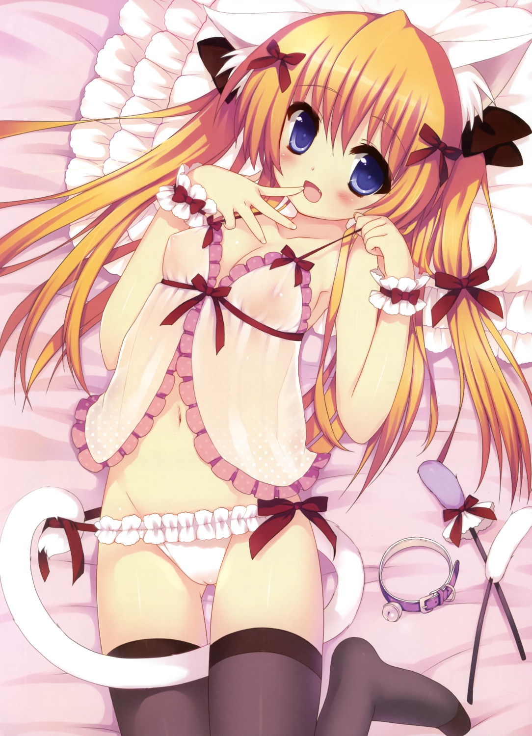 animal_ears nekomimi nemunemu see_through tail thighhighs