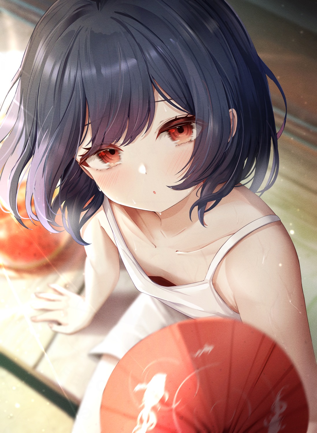 areola dress loli morino_rinze no_bra sky_cappuccino summer_dress the_idolm@ster the_idolm@ster_shiny_colors wet