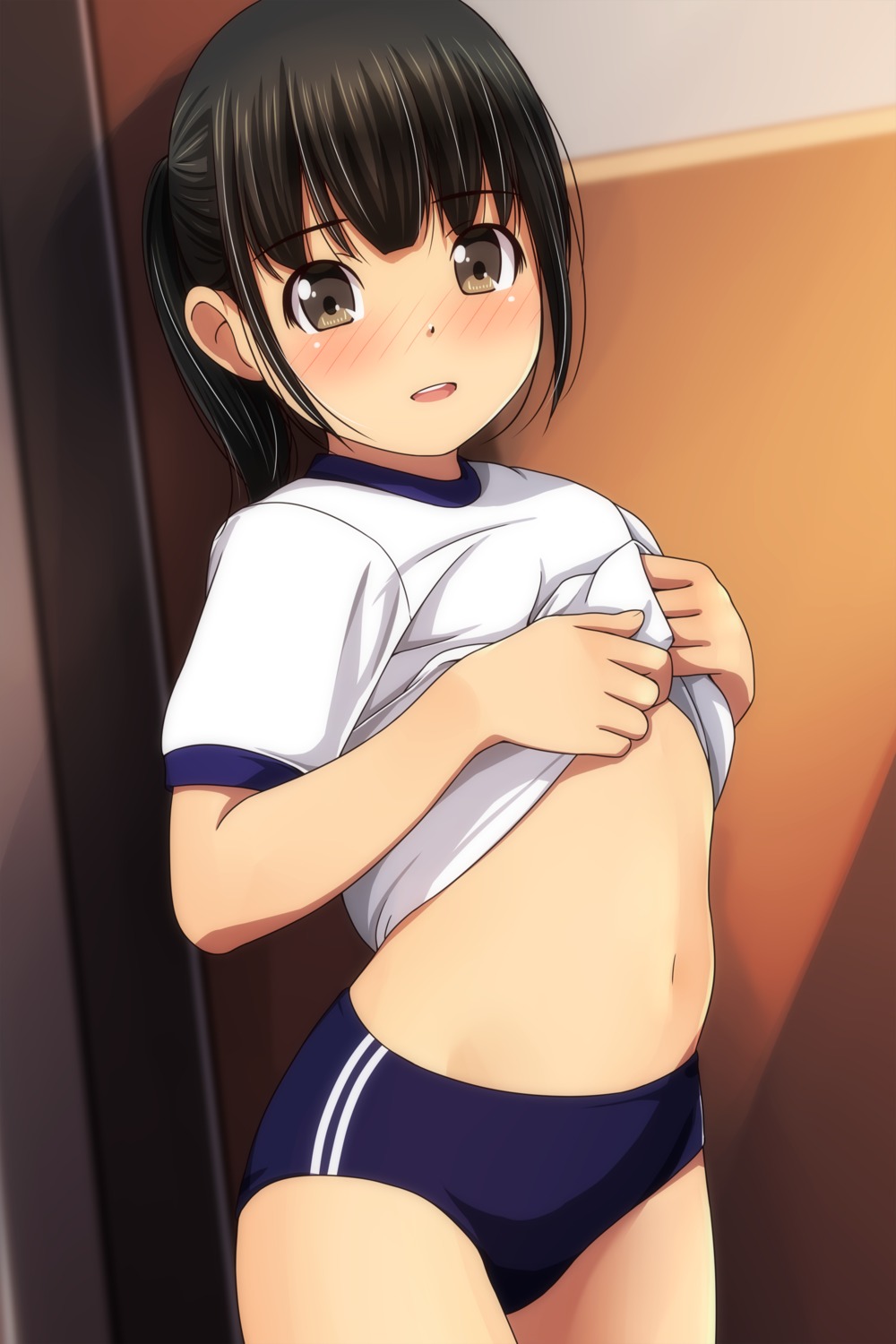 buruma gym_uniform loli matsunaga_kouyou shirt_lift