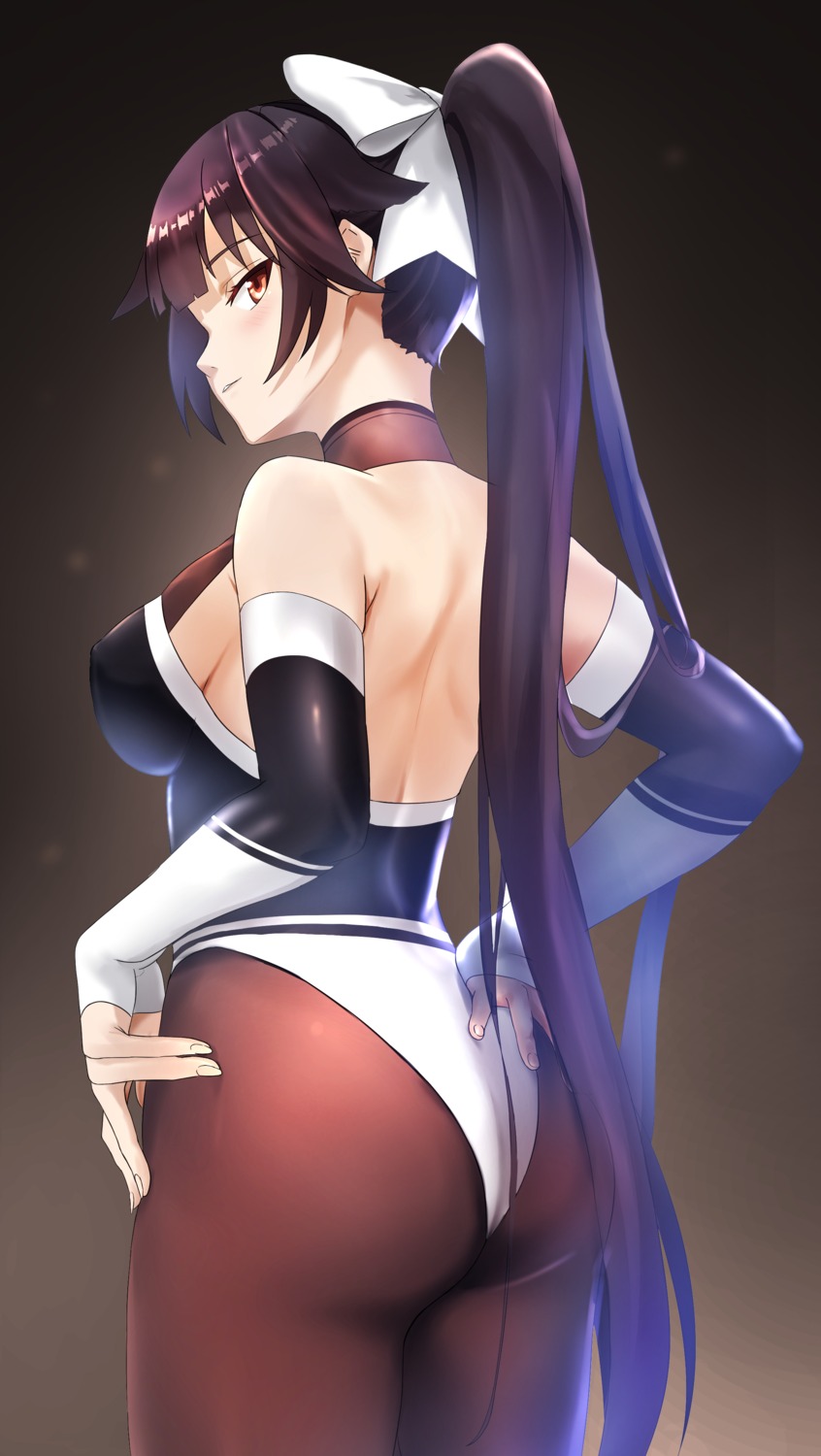 art_itou ass azur_lane leotard no_bra pantyhose takao_(azur_lane)