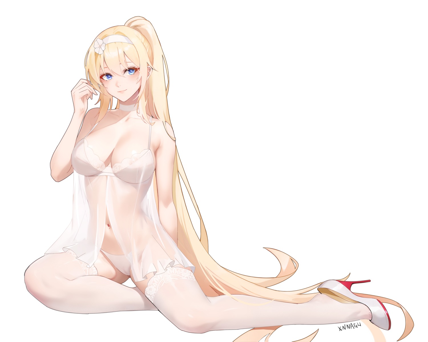 duke_of_york_(zhanjianshaonv) heels lingerie pantsu see_through syngeloussier thighhighs zhanjianshaonv