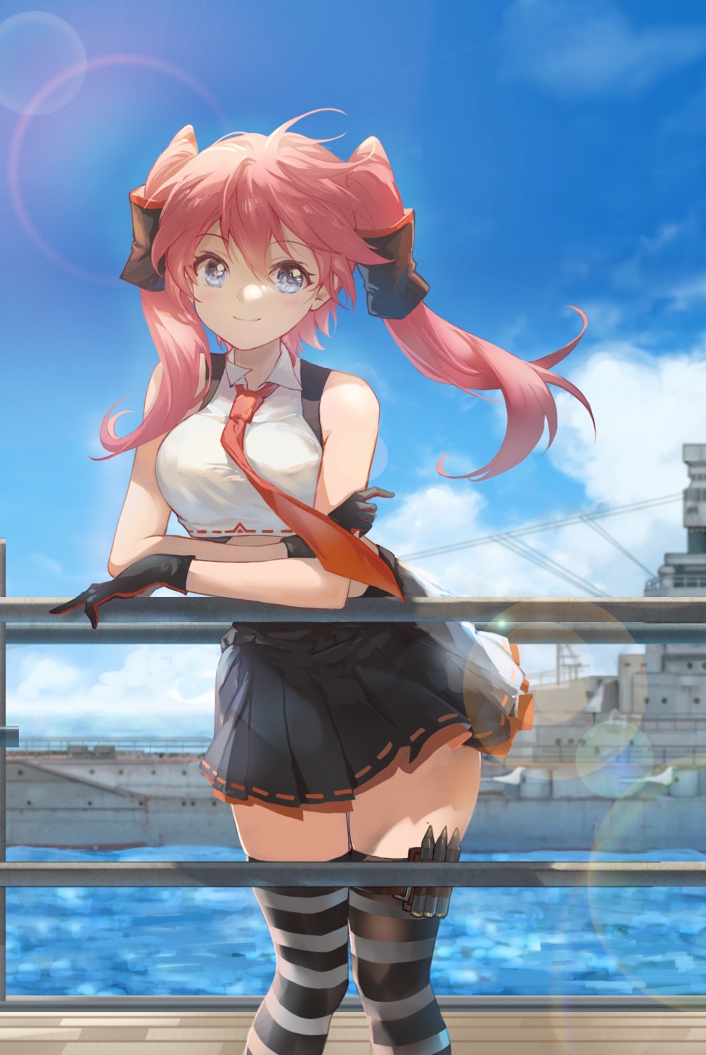 breast_hold garter jokanhiyou thighhighs world_of_warships