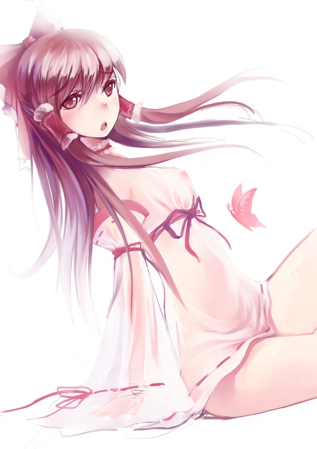 hakurei_reimu m.kk nipples no_bra see_through touhou