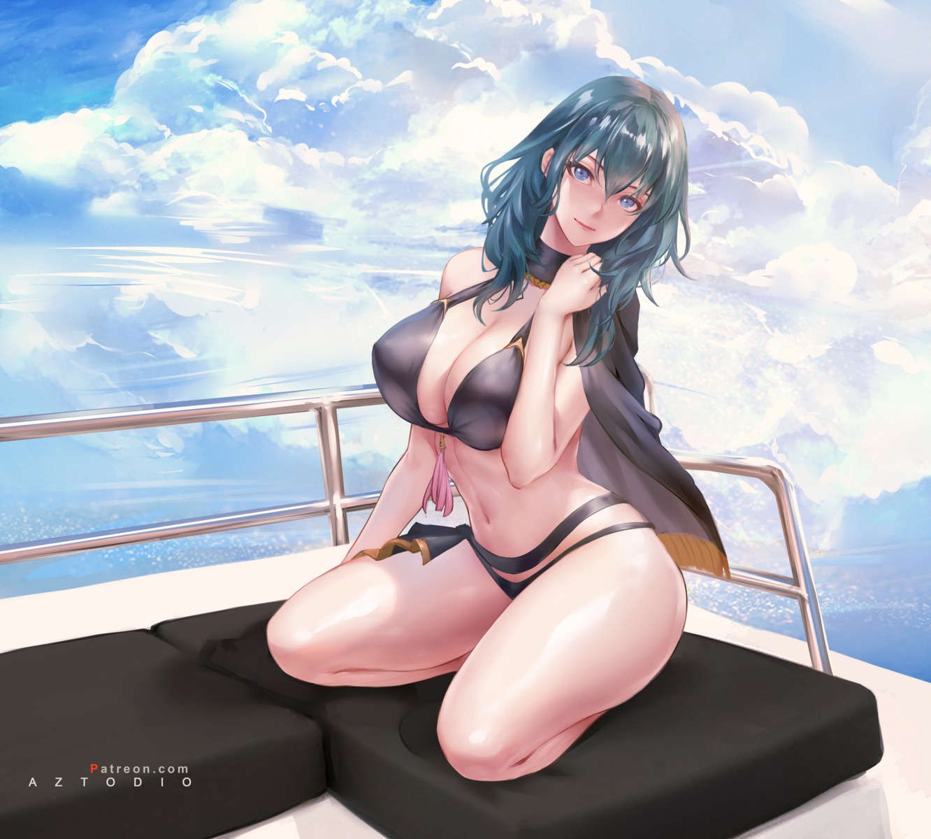 azto_dio bikini byleth_(fire_emblem) cleavage erect_nipples fire_emblem fire_emblem_three_houses swimsuits