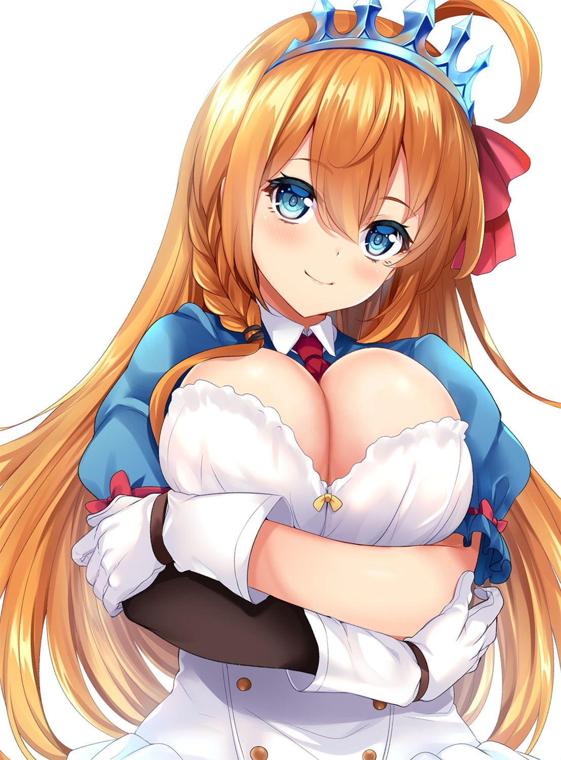 breast_hold cleavage no_bra pecorine princess_connect princess_connect!_re:dive