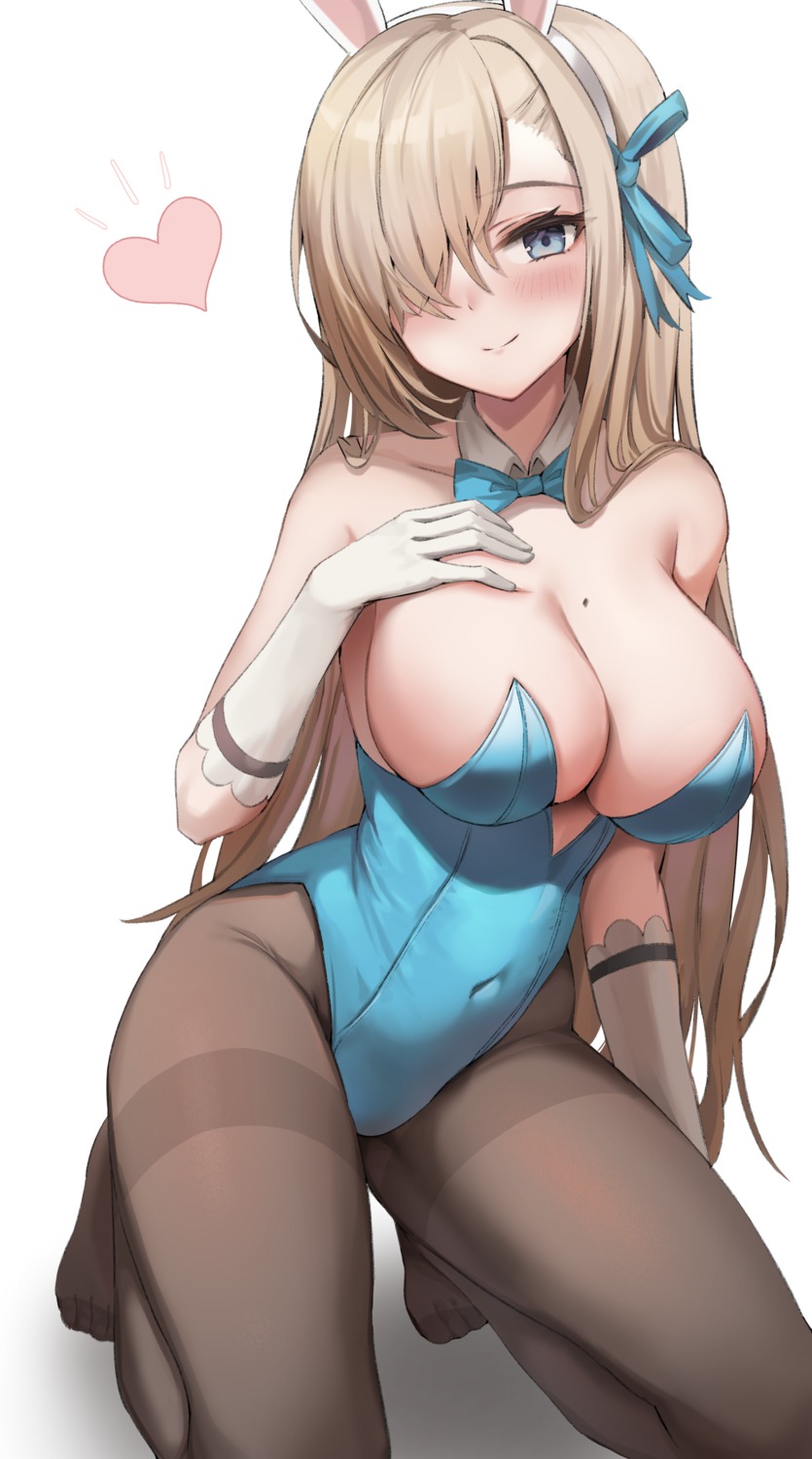 animal_ears blue_archive bunny_ears bunny_girl ichinose_asuna no_bra pantyhose pharamacom