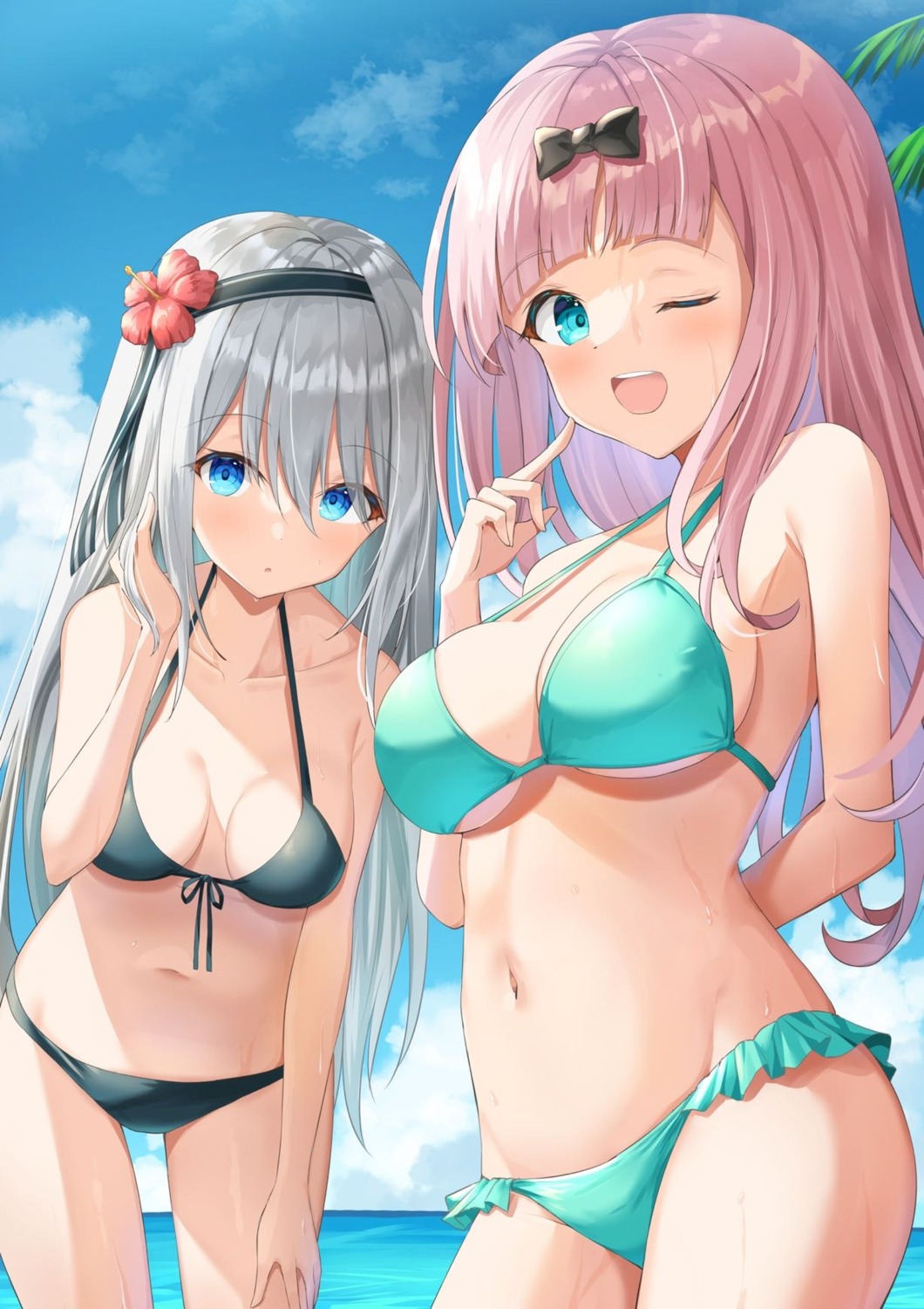 bikini fujiwara_chika kaguya-sama_wa_kokurasetai_~tensai-tachi_no_renai_zunousen~ kanaria_hisagi shirogane_kei swimsuits