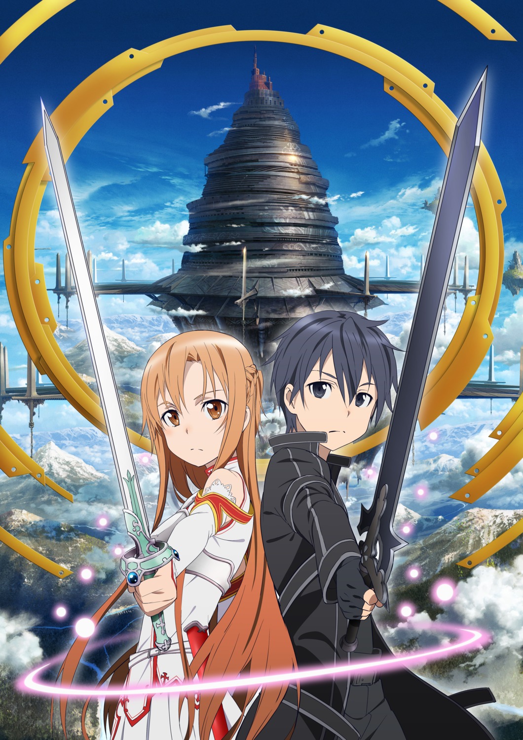 asuna_(sword_art_online) kirito landscape sword sword_art_online