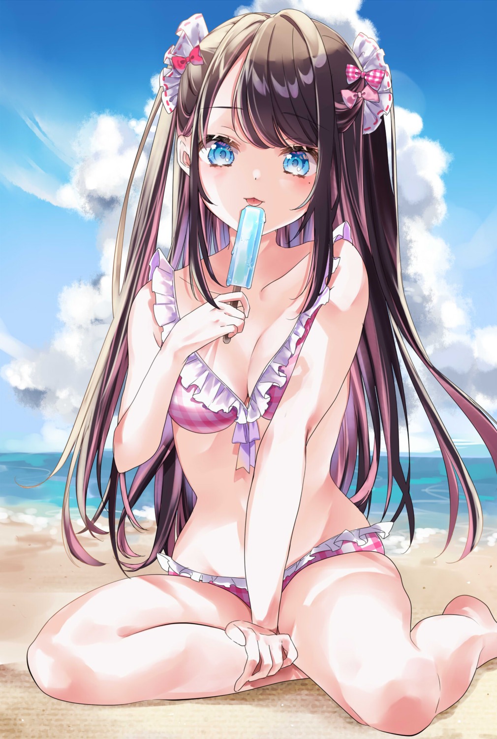 bikini cleavage kaga_nazuna lupinus_virtual_games pome_charo swimsuits vspo! wet