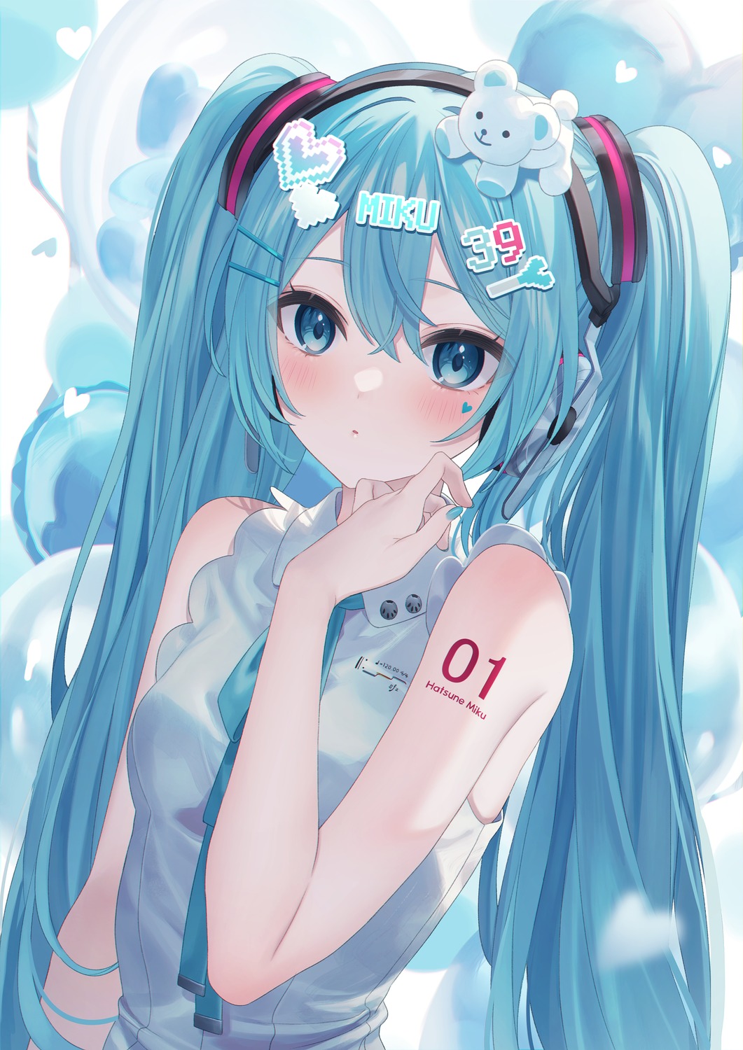 hatsune_miku headphones jimmy tattoo vocaloid