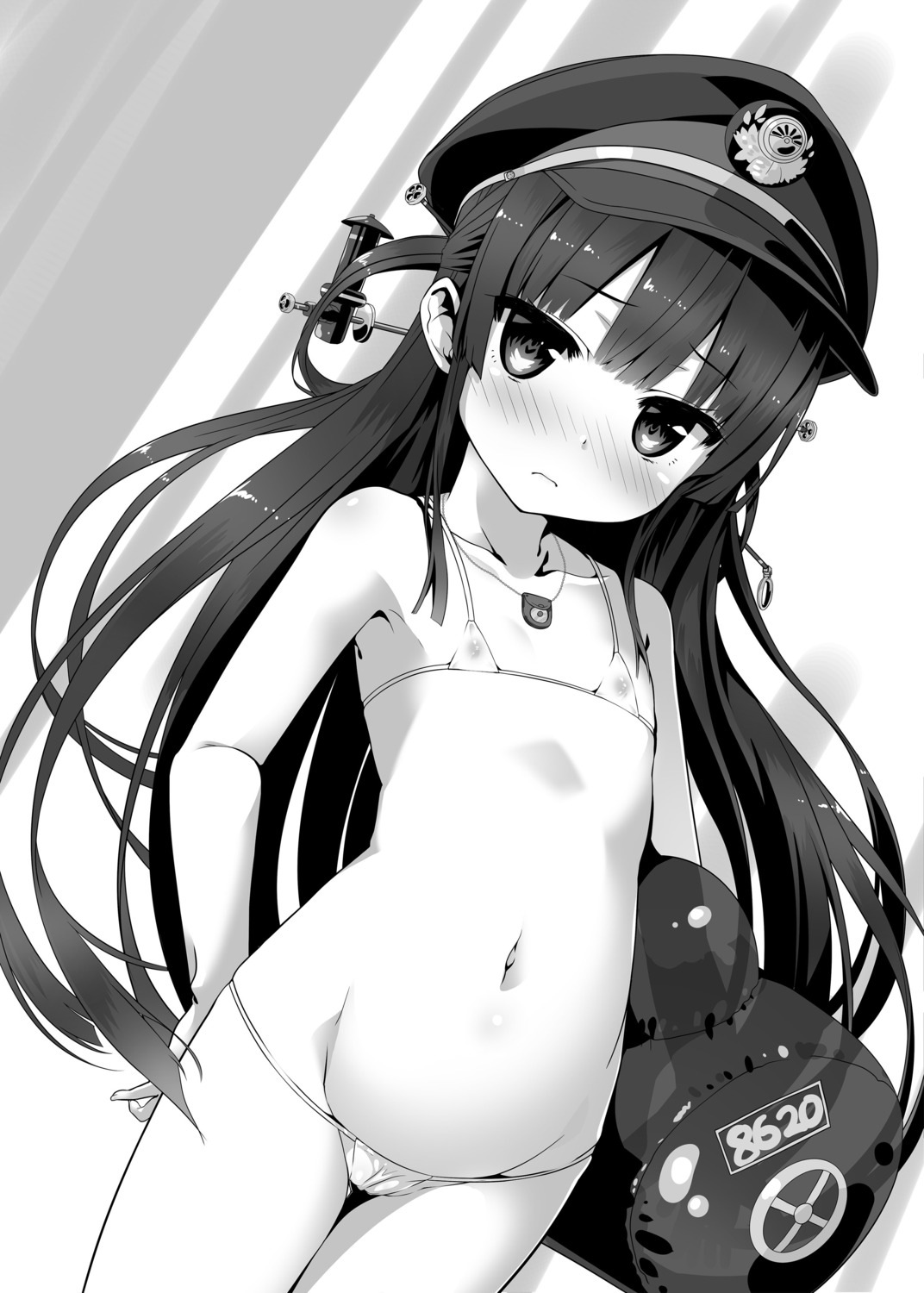 bikini cameltoe cura digital_version hachiroku loli lose maitetsu monochrome nipples see_through swimsuits