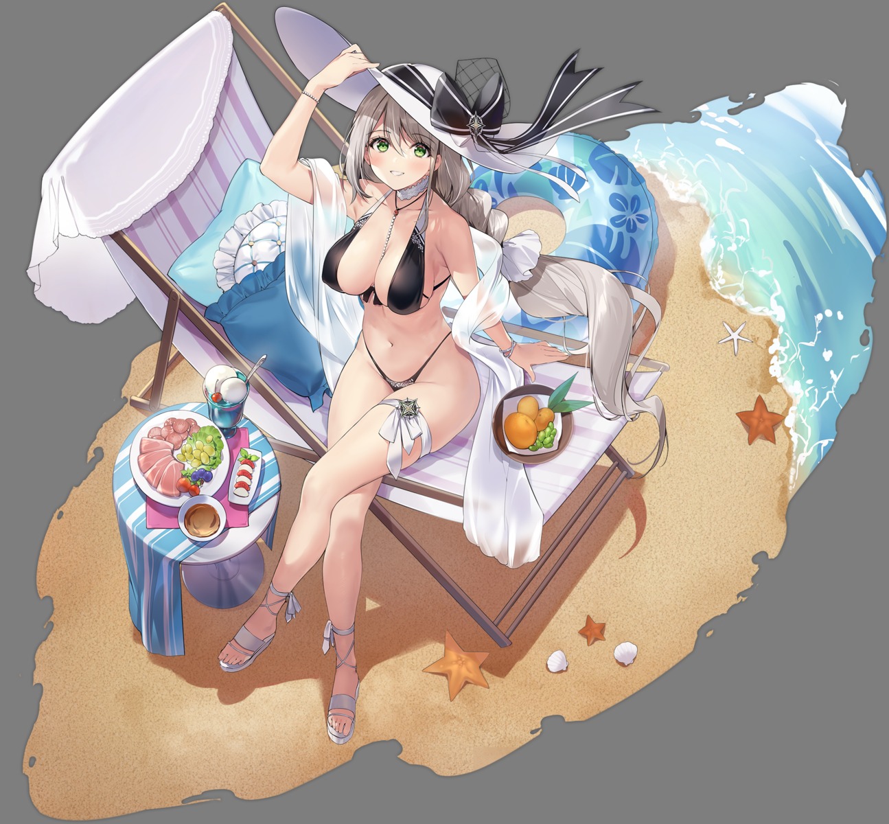 aquila_(azur_lane) azur_lane bikini erect_nipples garter necomi swimsuits transparent_png