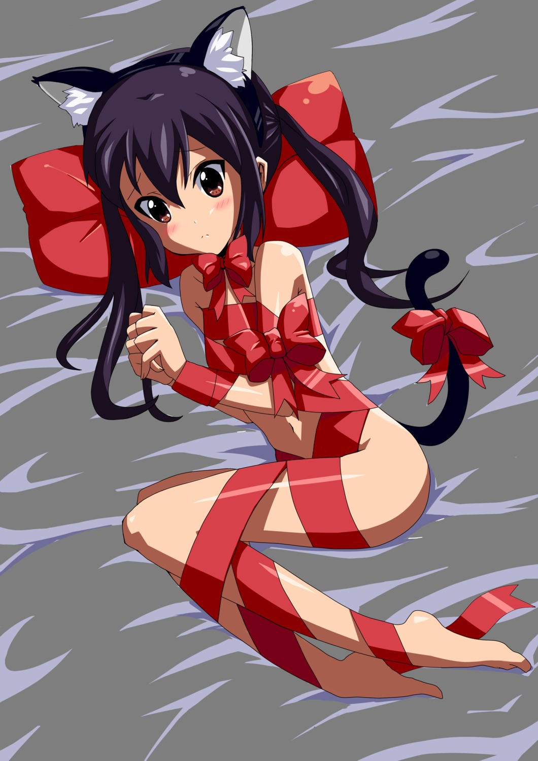 animal_ears jumoku k-on! nakano_azusa naked_ribbon transparent_png vector_trace