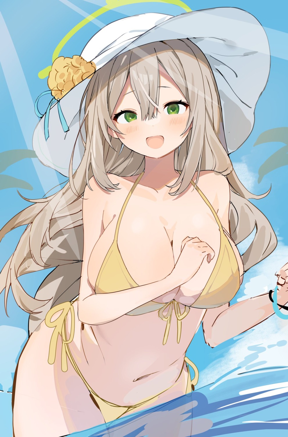 bikini blue_archive halo inu_(puputizy) izayoi_nonomi swimsuits wet