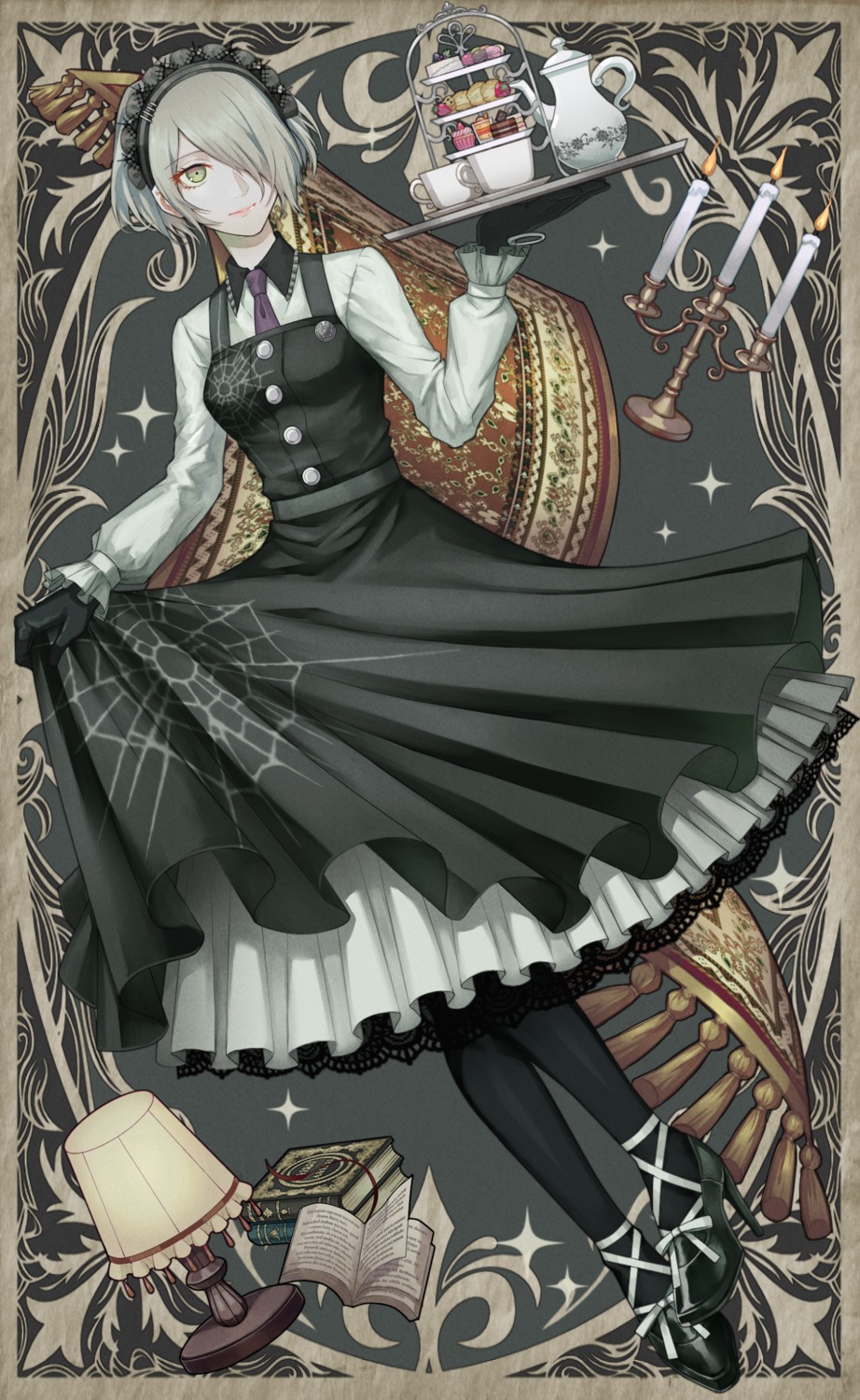 dangan-ronpa dangan-ronpa_v3 heels maid skirt_lift toujou_kirumi xino